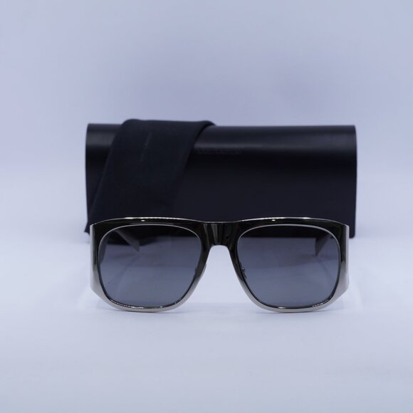 Saint Laurent SL636 002 Square Sunglasses - Silver/Grey Silver Mirror - Picture 2 of 11